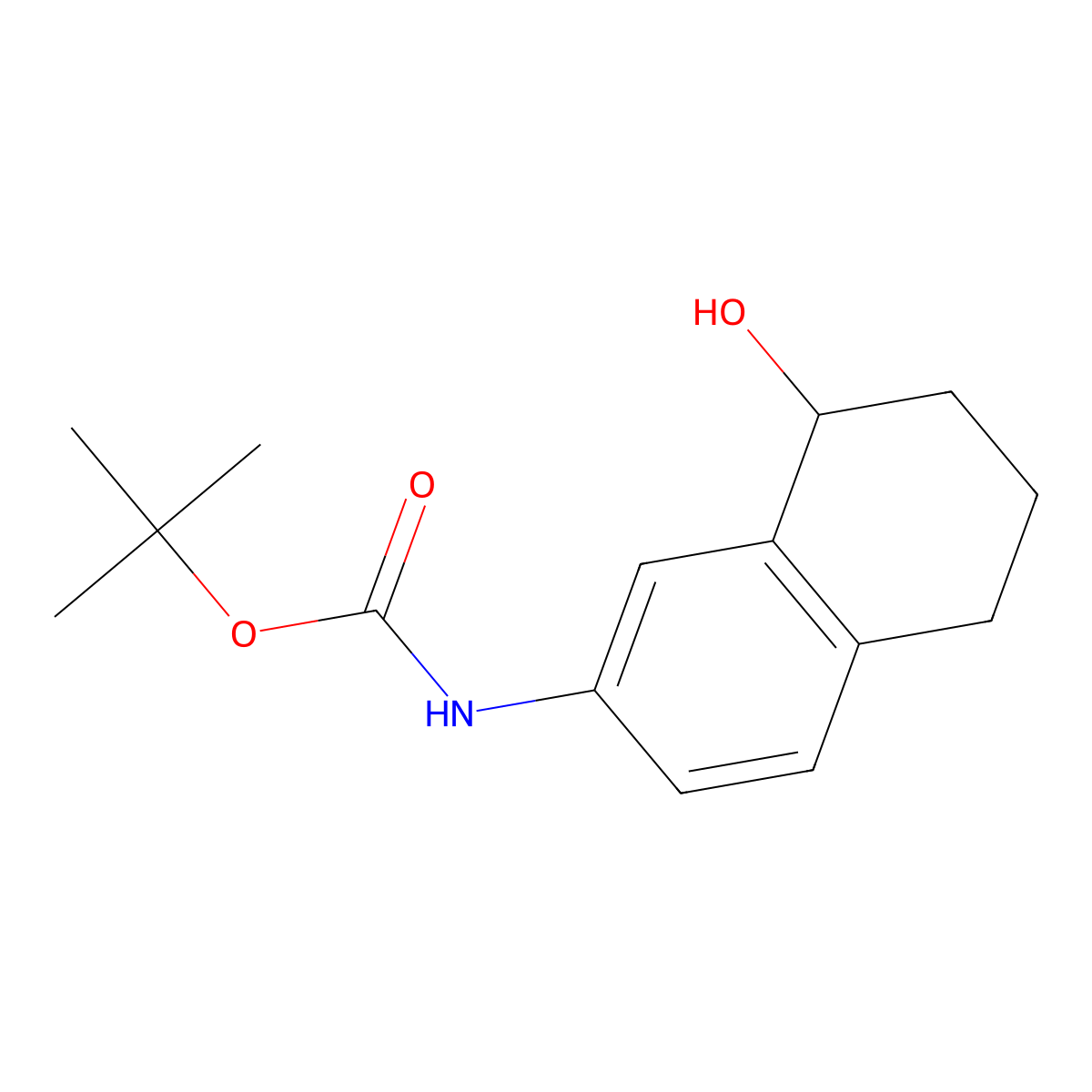 Tert-butyl (8-hydroxy-5,6,7,8-tetrahydronaphthalen-2-yl)carbamate molecular structure, CAS 1432515-17-7