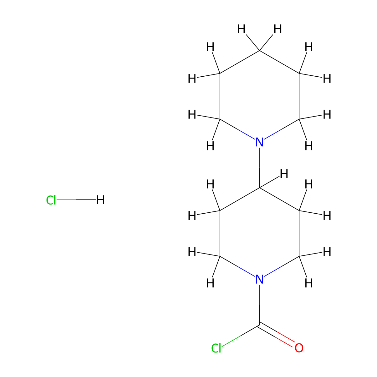 1-Chlorocarbonyl-4-piperidinopiperidine hydrochloride molecular structure, CAS 143254-82-4