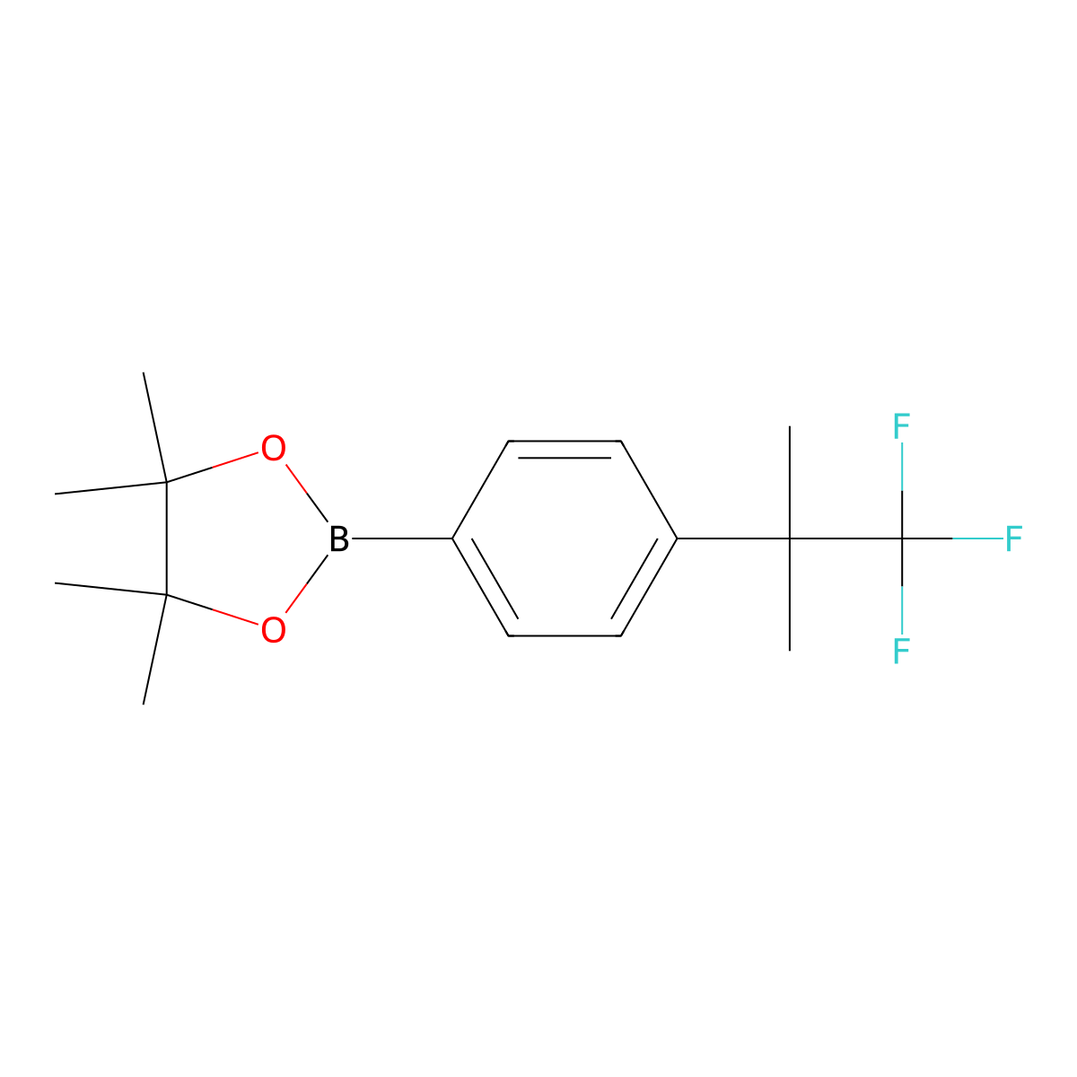 4,4,5,5-Tetramethyl-2-(4-(1,1,1-trifluoro-2-methylpropan-2-yl)phenyl)-1,3,2-dioxaborolane molecular structure, CAS 1432571-98-6