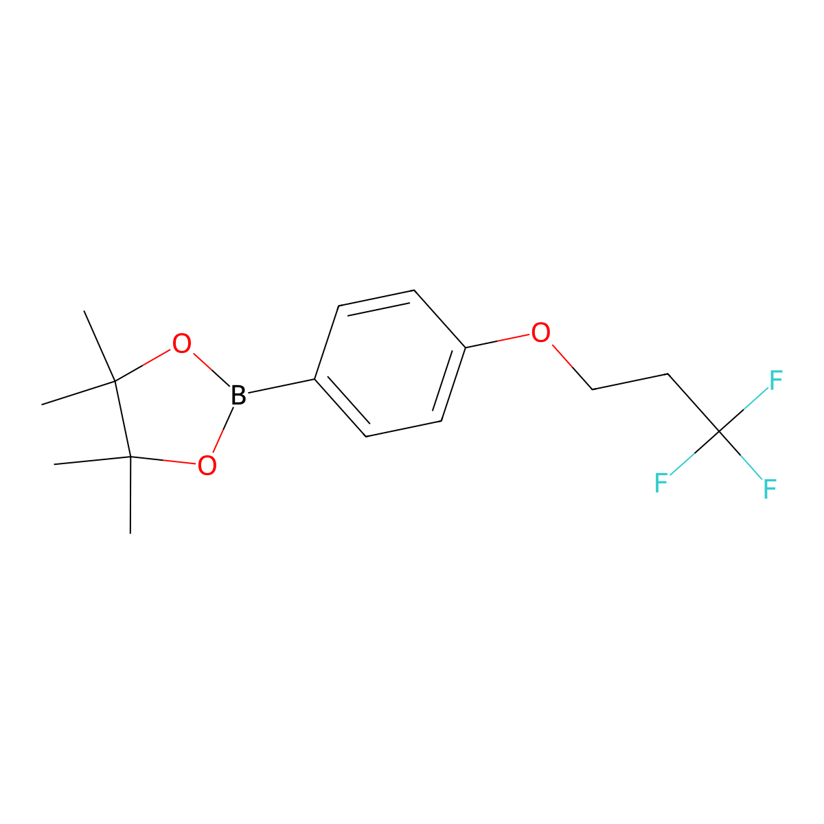 4,4,5,5-Tetramethyl-2-(4-(3,3,3-trifluoropropoxy)phenyl)-1,3,2-dioxaborolane molecular structure, CAS 1432572-03-6