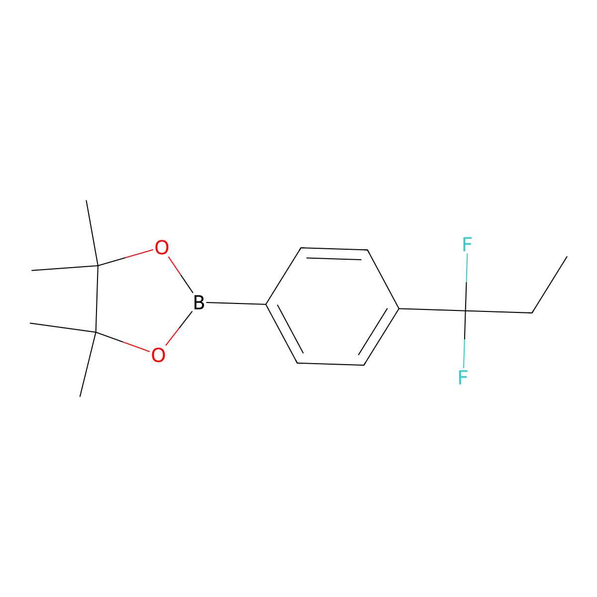 2-[4-(1,1-Difluoropropyl)phenyl]-4,4,5,5-tetramethyl-1,3,2-dioxaborolane molecular structure, CAS 1432572-28-5