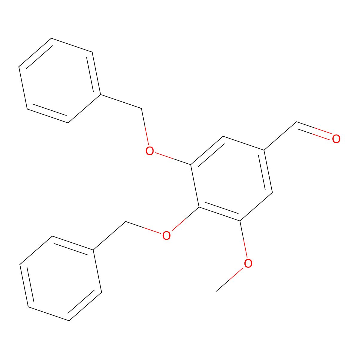 Benzaldehyde, 3-methoxy-4,5-bis(phenylmethoxy)- molecular structure, CAS 14326-08-0