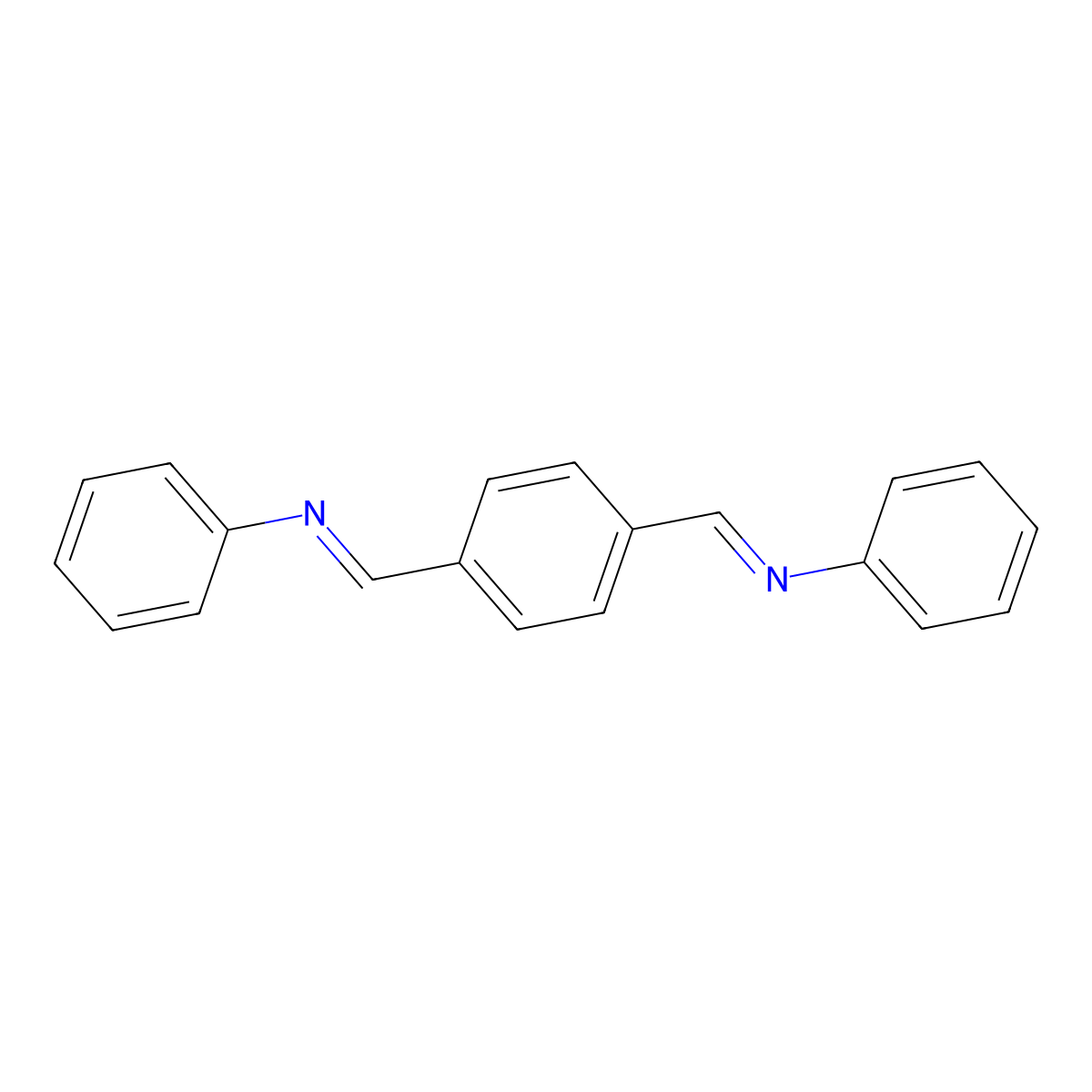 N,N'-Terephthalylidenedianiline molecular structure, CAS 14326-69-3