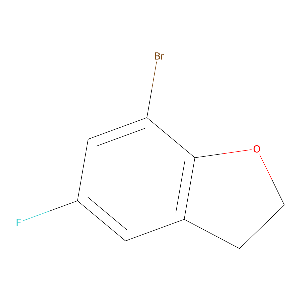 7-Bromo-5-fluoro-2,3-dihydro-1-benzofuran molecular structure, CAS 1432609-54-5