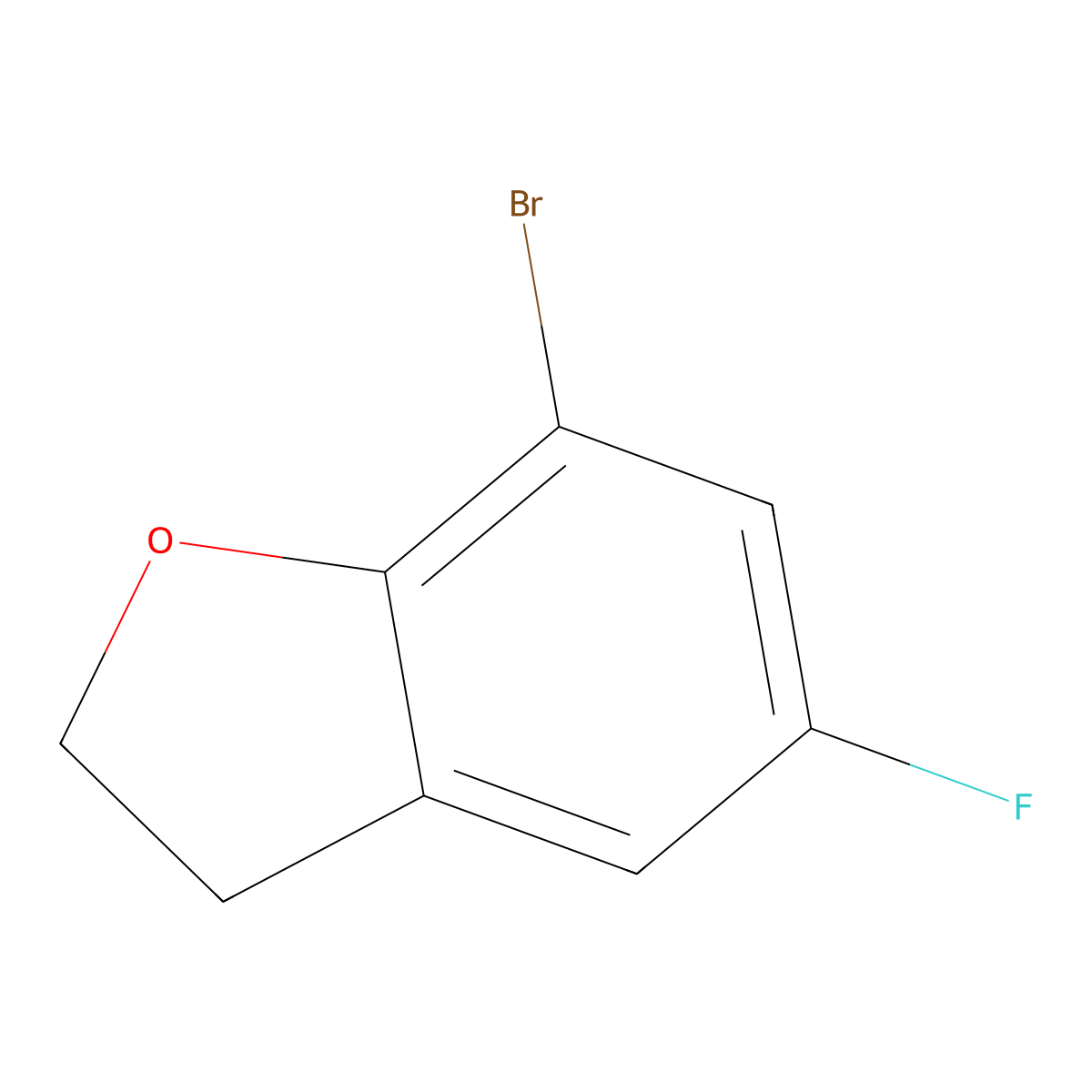 7-Bromo-5-fluoro-2,3-dihydro-1-benzofuran molecular structure, CAS 1432609-54-5