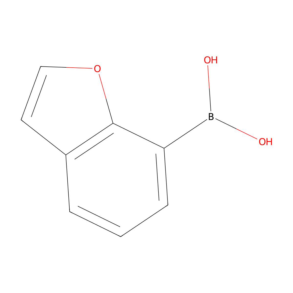 1-Benzofuran-7-ylboronic acid molecular structure, CAS 1432610-21-3