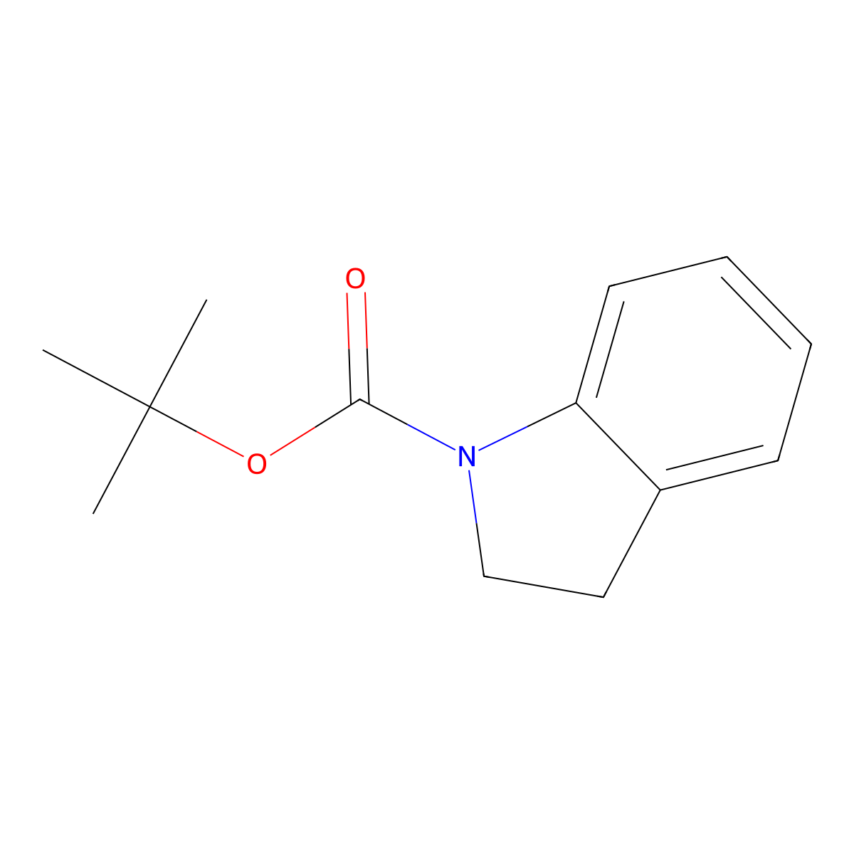 tert-Butyl indoline-1-carboxylate molecular structure, CAS 143262-10-6
