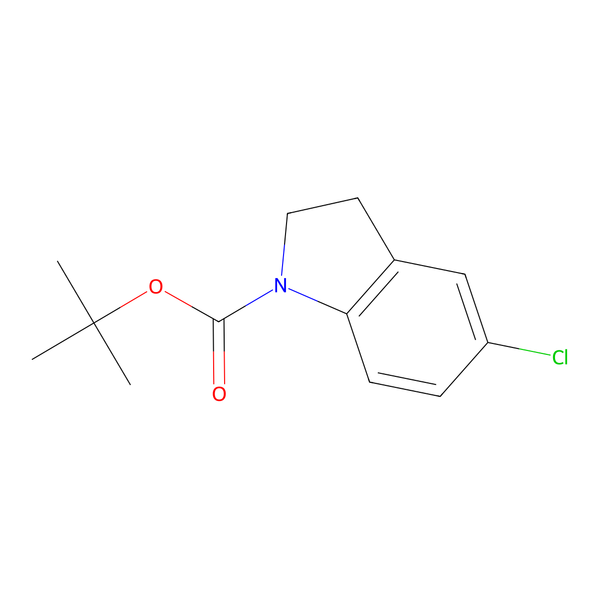 Tert-butyl 5-chloroindoline-1-carboxylate molecular structure, CAS 143262-12-8