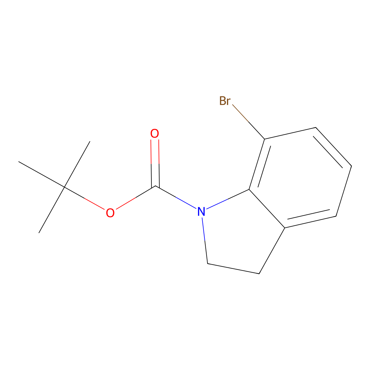 tert-Butyl 7-bromo-2,3-dihydro-1H-indole-1-carboxylate molecular structure, CAS 143262-17-3