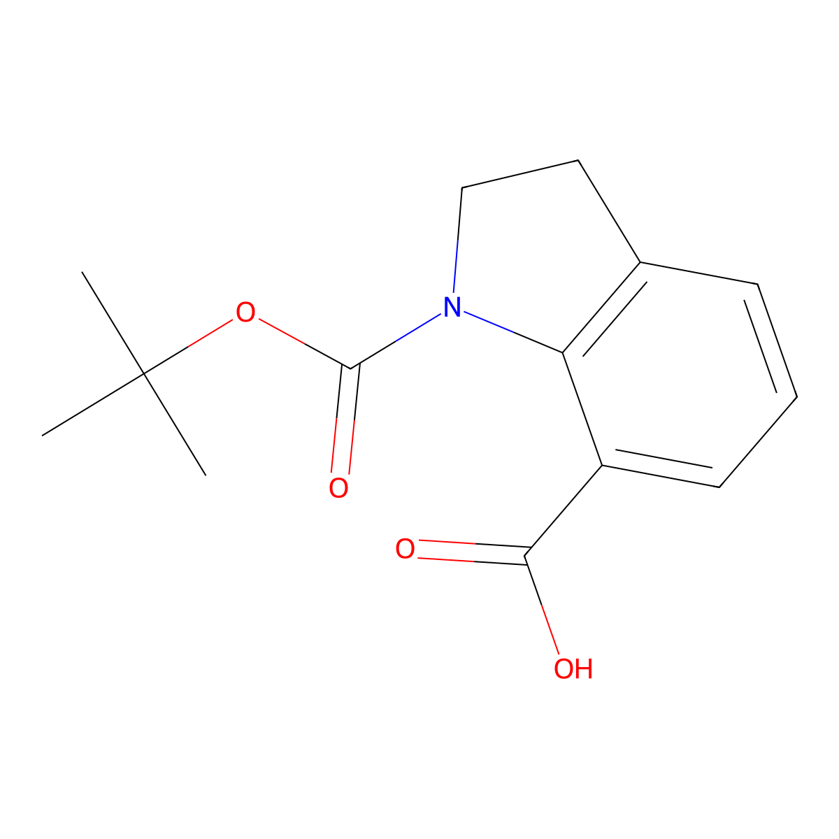 N-Boc-indoline-7-carboxylic acid molecular structure, CAS 143262-20-8