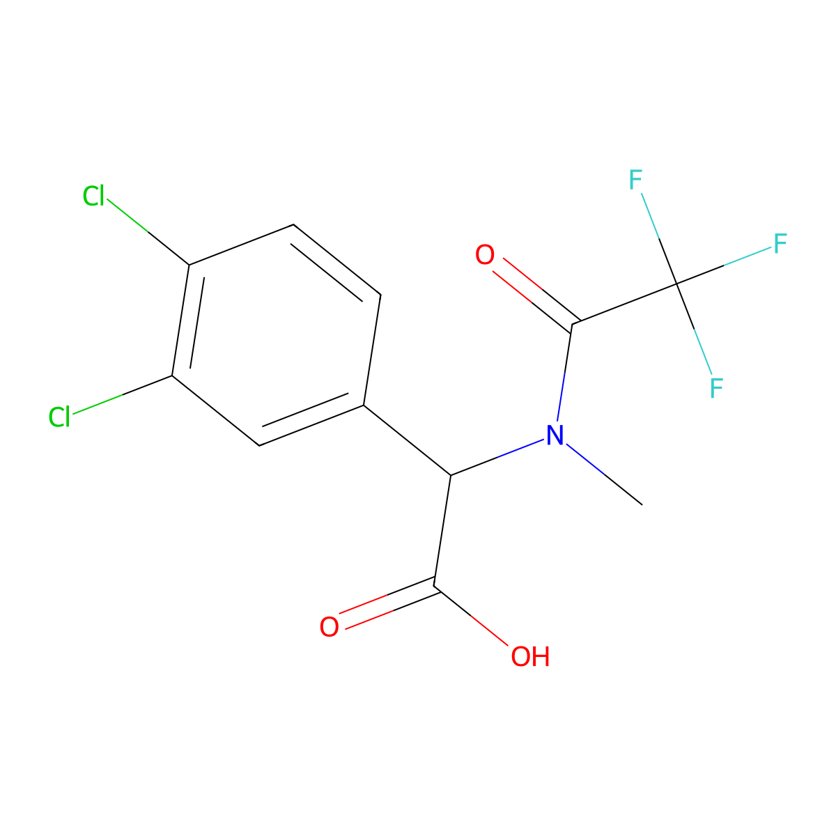 2-(3,4-dichlorophenyl)-2-(2,2,2-trifluoro-N-methylacetamido)acetic acid molecular structure, CAS 143262-92-4