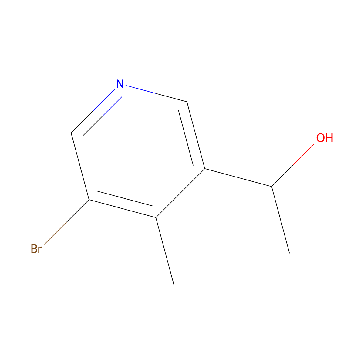 1-(5-Bromo-4-methylpyridin-3-yl)ethan-1-ol molecular structure, CAS 1432620-24-0