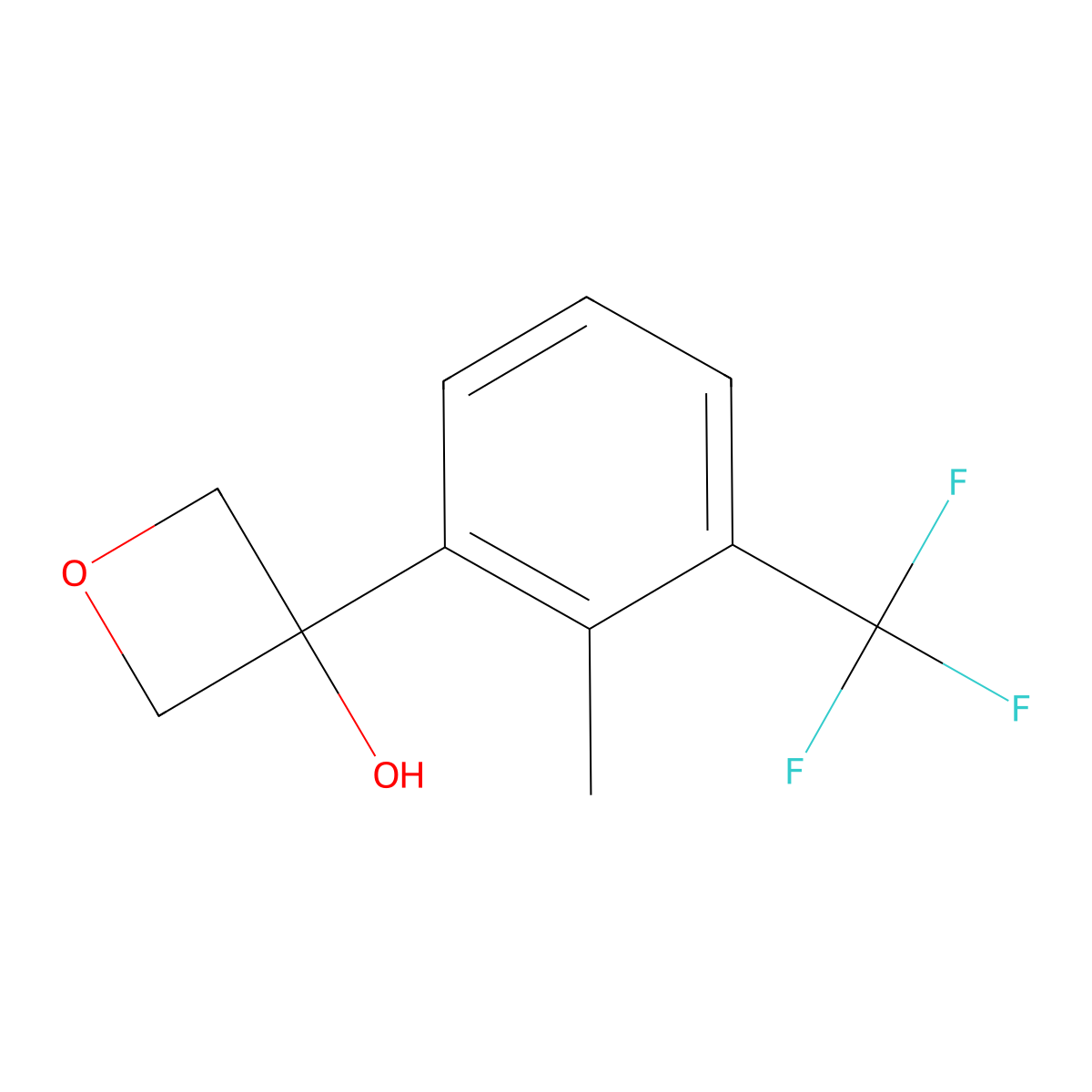 3-[2-Methyl-3-(trifluoromethyl)phenyl]-3-oxetanol molecular structure, CAS 1432620-66-0