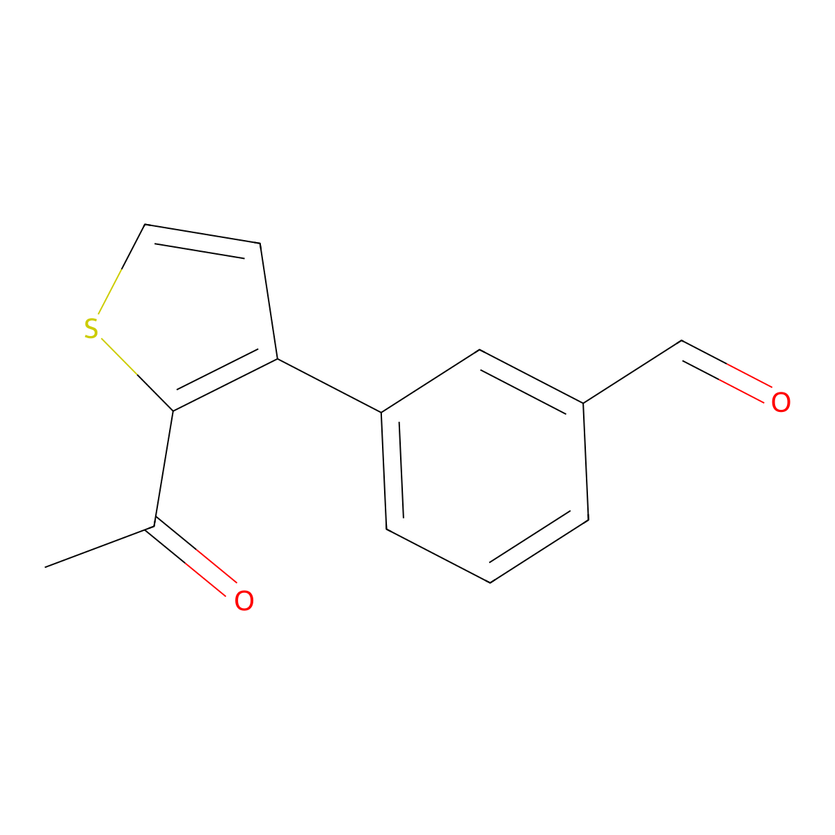 3-(2-Acetylthiophen-3-YL)benzaldehyde molecular structure, CAS 1432620-96-6