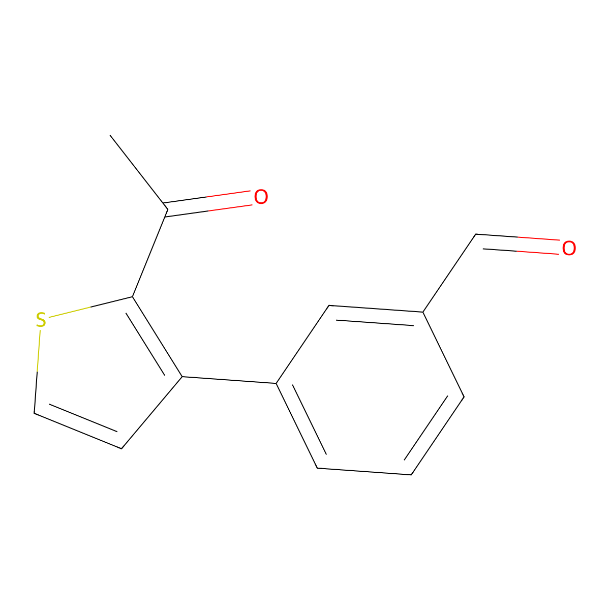 3-(2-Acetylthiophen-3-YL)benzaldehyde molecular structure, CAS 1432620-96-6