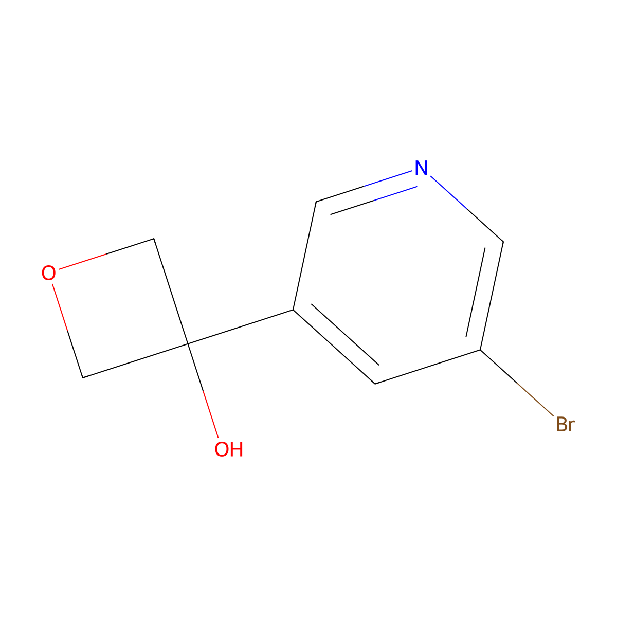 3-(5-Bromopyridin-3-yl)oxetan-3-ol molecular structure, CAS 1432621-15-2