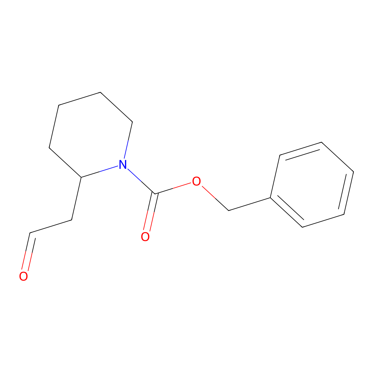 Benzyl 2-(2-oxoethyl)piperidine-1-carboxylate molecular structure, CAS 143264-57-7