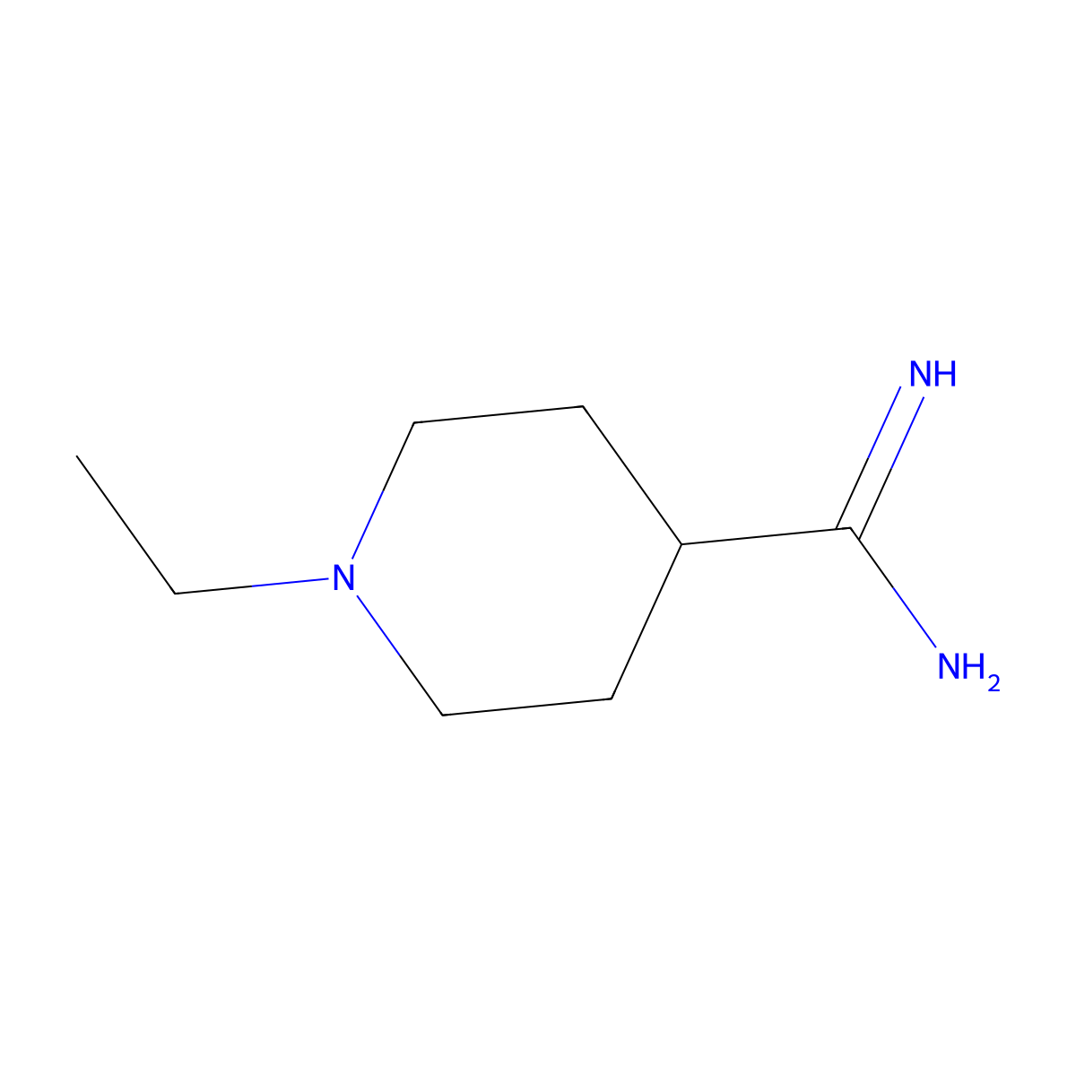 1-Ethylpiperidine-4-carboximidamide molecular structure, CAS 1432655-70-3
