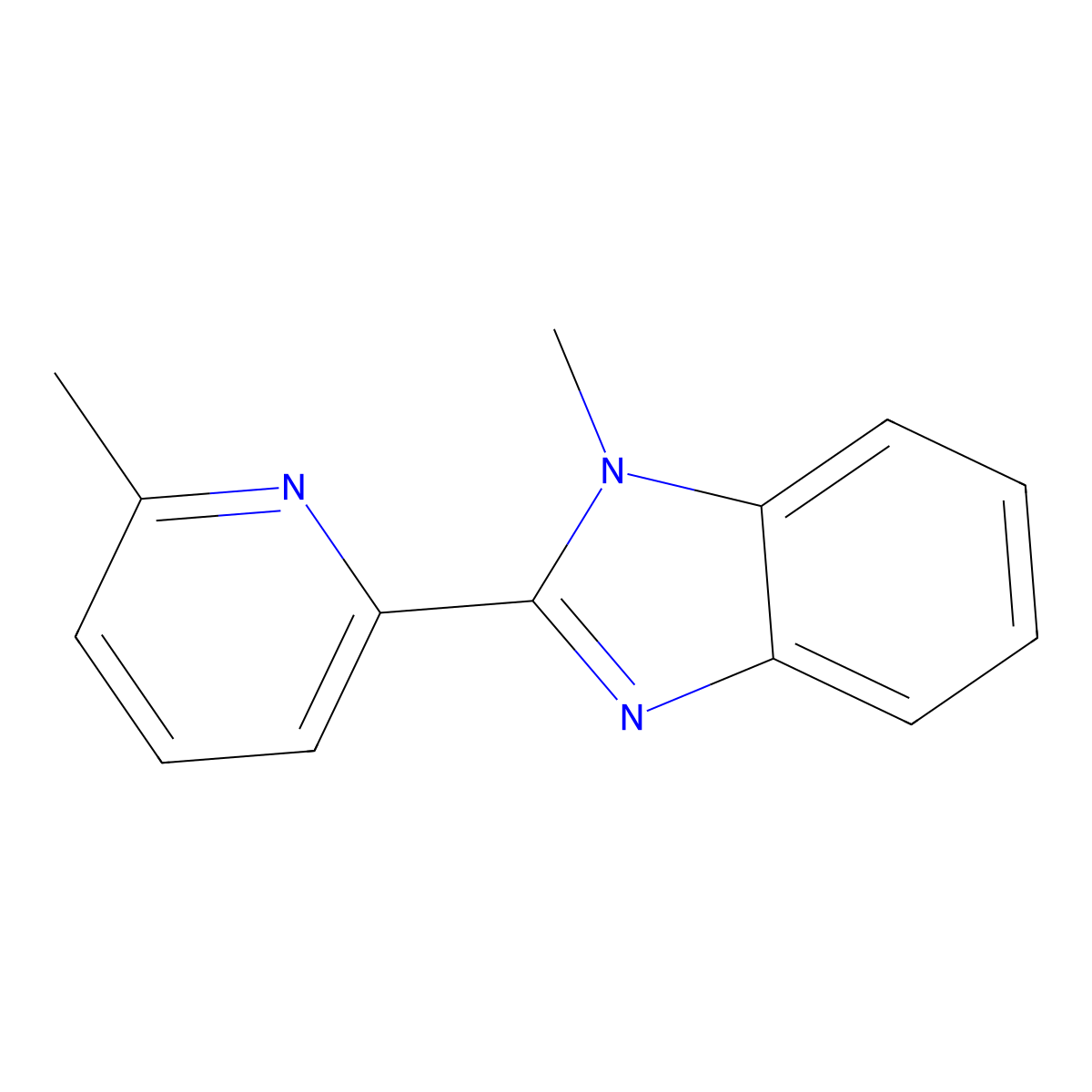 1-Methyl-2-(6-methylpyridin-2-yl)-1H-benzimidazole molecular structure, CAS 143266-97-1
