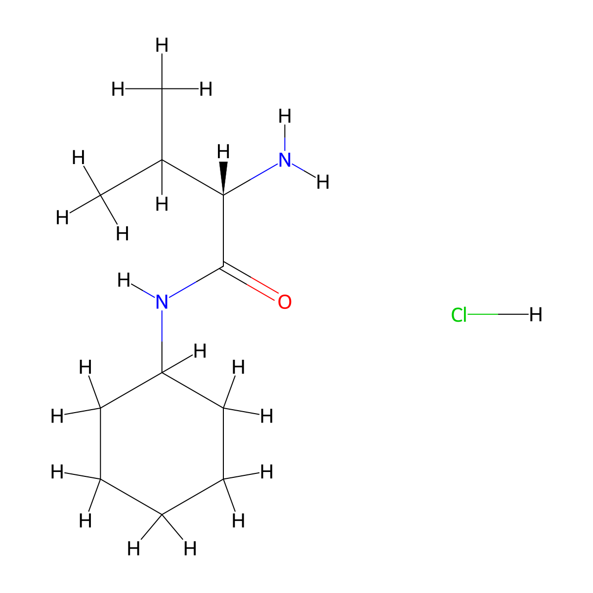 (2S)-2-amino-N-cyclohexyl-3-methylbutanamide hydrochloride molecular structure, CAS 1432670-75-1