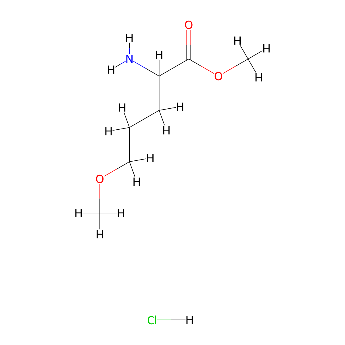 Methyl 2-amino-5-methoxypentanoate hydrochloride molecular structure, CAS 1432677-70-7