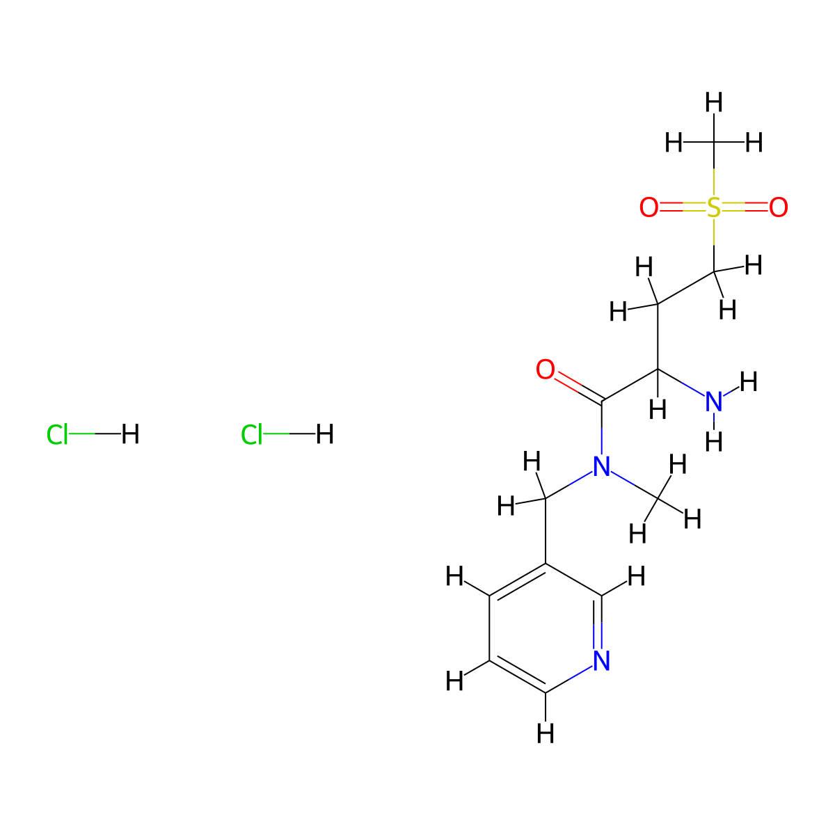 2-amino-4-methanesulfonyl-N-methyl-N-(pyridin-3-ylmethyl)butanamide dihydrochloride molecular structure, CAS 1432677-73-0