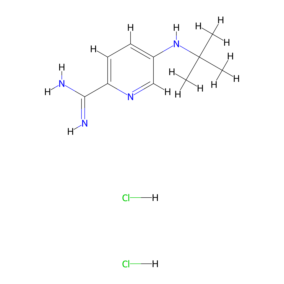 5-(Tert-butylamino)pyridine-2-carboximidamide dihydrochloride molecular structure, CAS 1432677-75-2