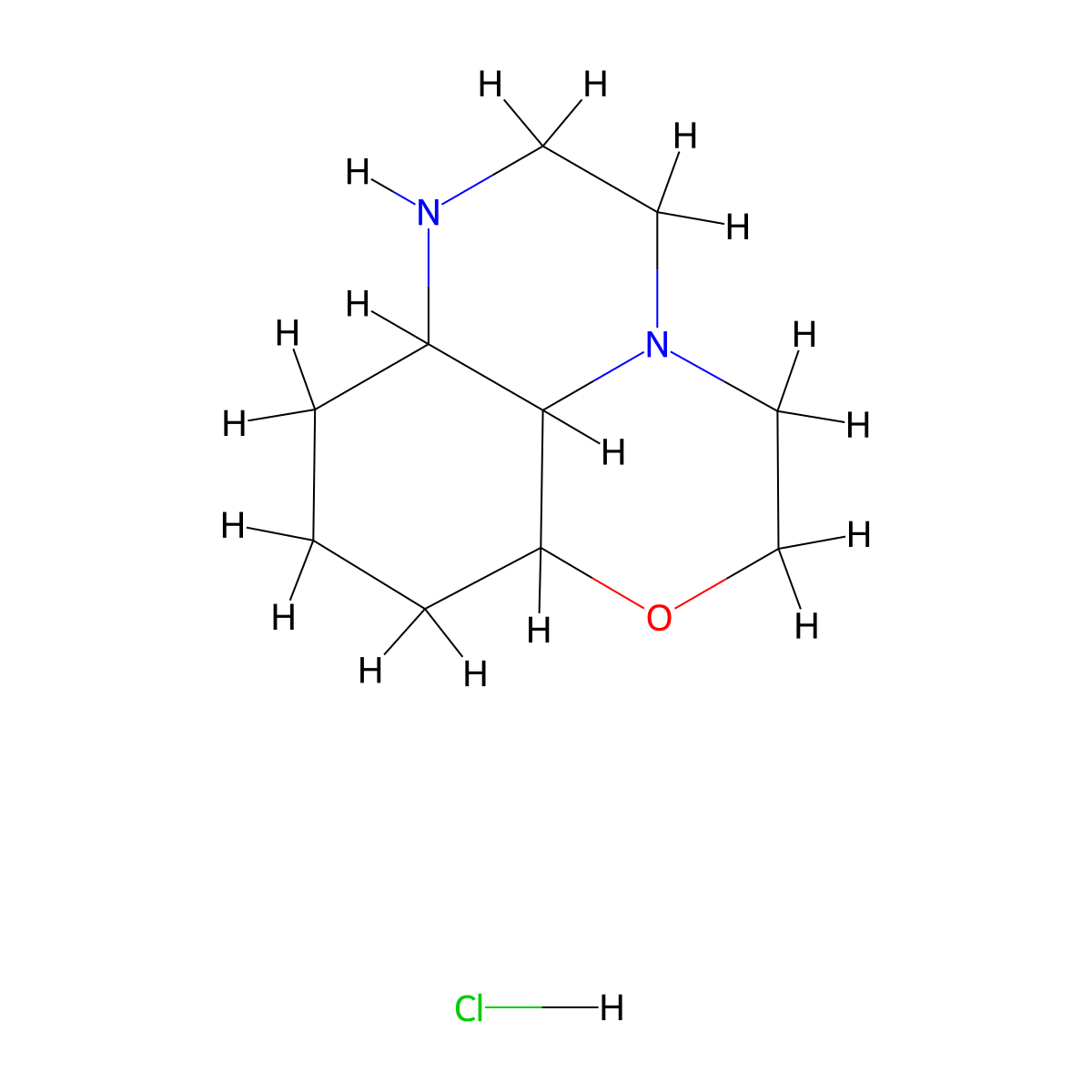 4-Oxa-1,10-diazatricyclo[7.3.1.0,5,13]tridecane hydrochloride molecular structure, CAS 1432677-76-3