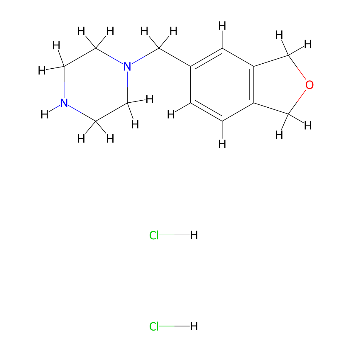 1-[(1,3-Dihydro-2-benzofuran-5-yl)methyl]piperazine dihydrochloride molecular structure, CAS 1432677-92-3