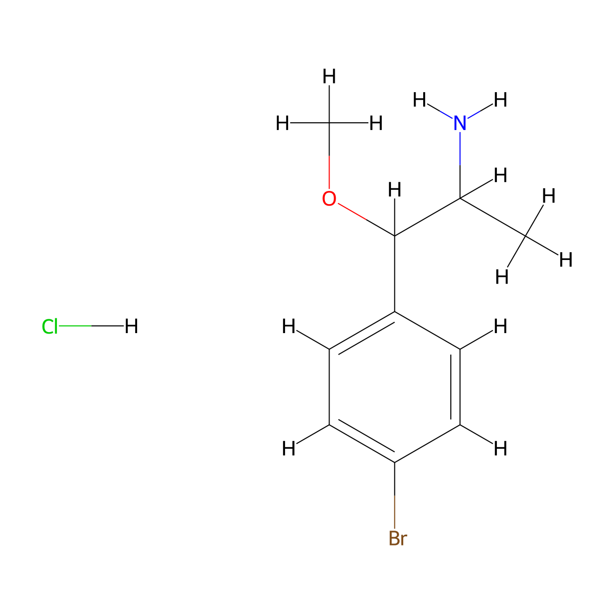 1-(4-Bromophenyl)-1-methoxypropan-2-amine hydrochloride molecular structure, CAS 1432677-93-4