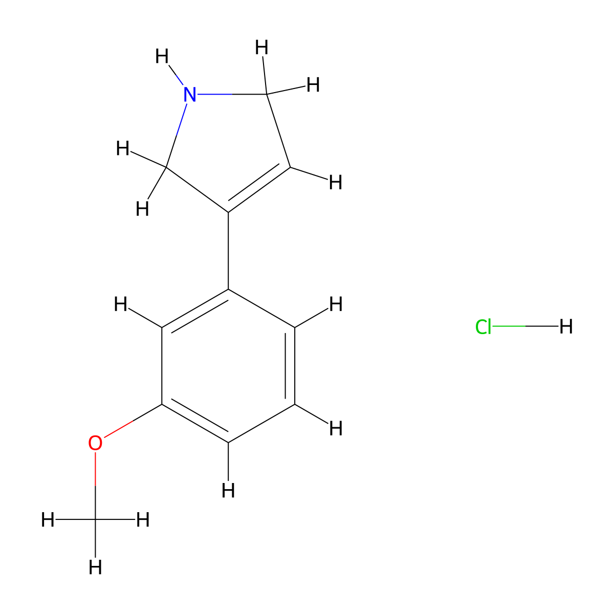 3-(3-methoxyphenyl)-2,5-dihydro-1H-pyrrole hydrochloride molecular structure, CAS 1432678-10-8