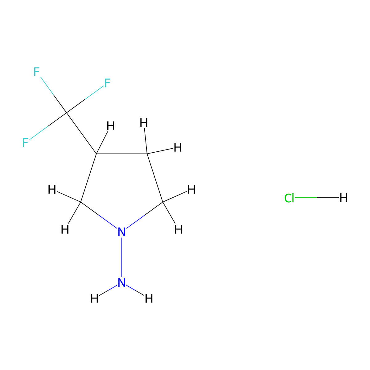 3-(Trifluoromethyl)pyrrolidin-1-amine hydrochloride molecular structure, CAS 1432678-26-6