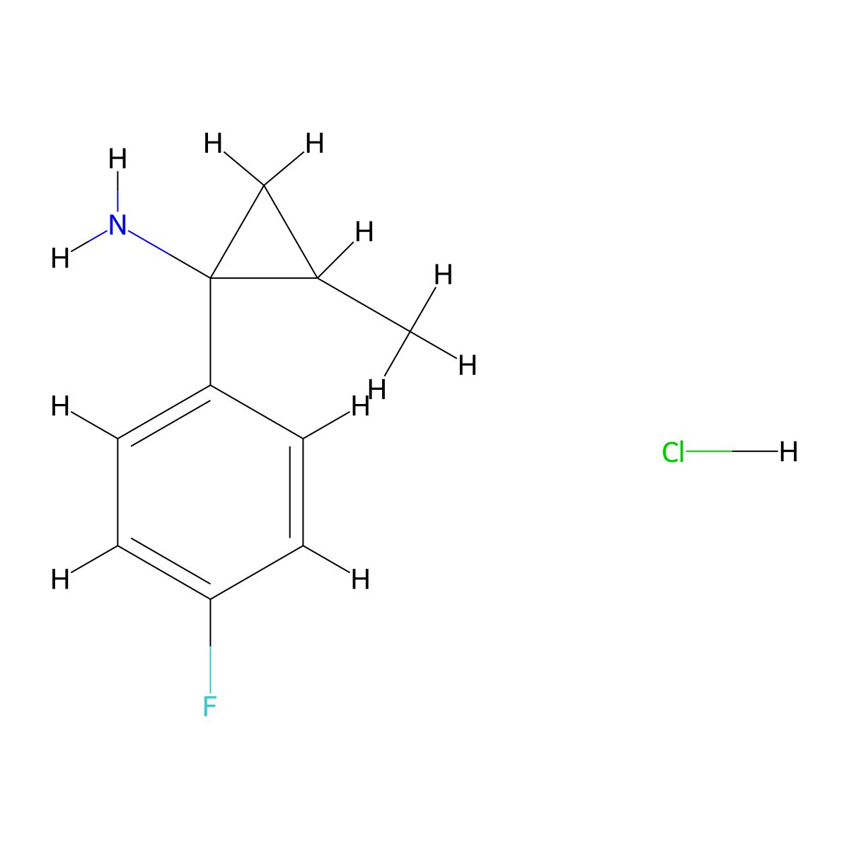 1-(4-Fluorophenyl)-2-methylcyclopropan-1-amine hydrochloride molecular structure, CAS 1432678-32-4