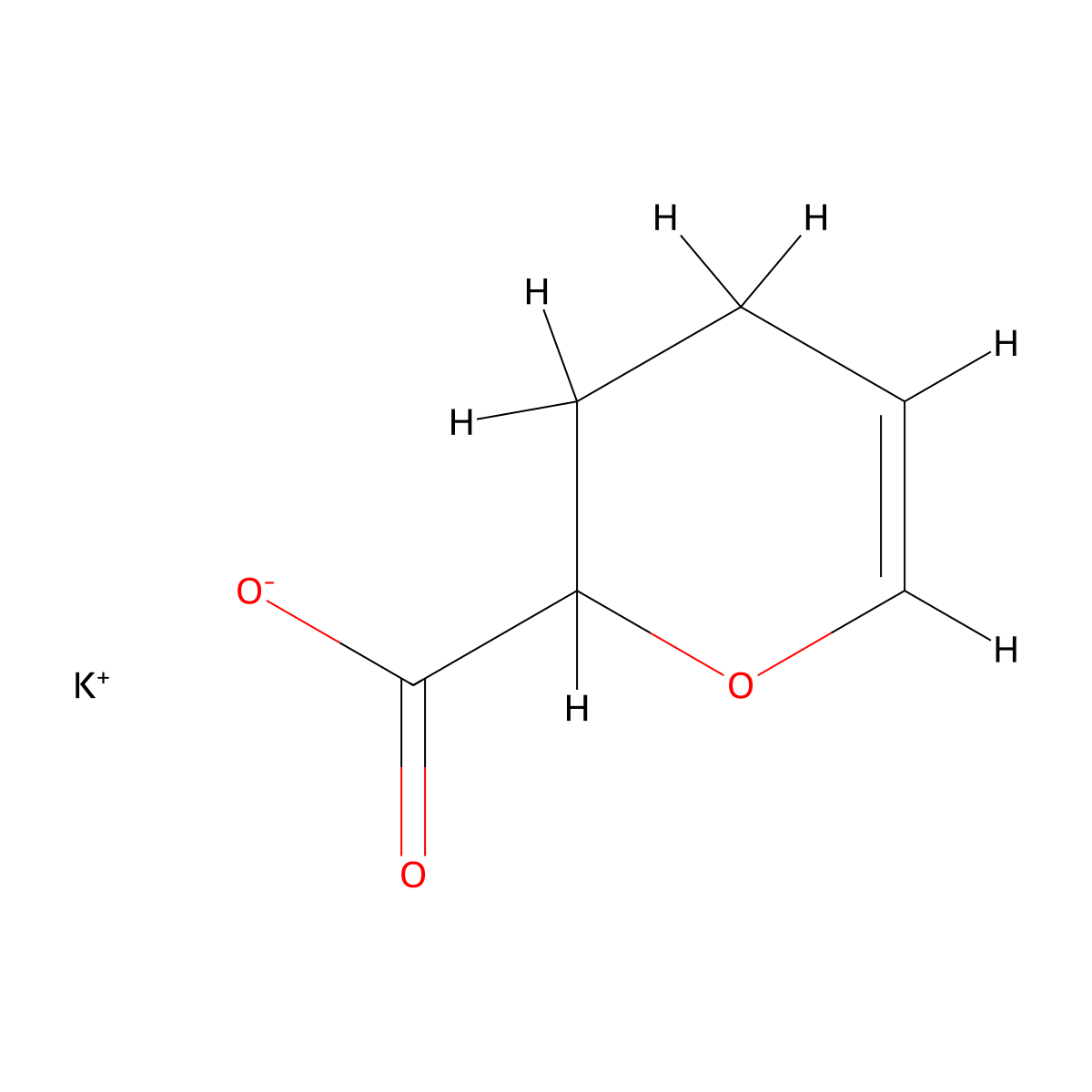 potassium 3,4-dihydro-2H-pyran-2-carboxylate molecular structure, CAS 1432678-54-0