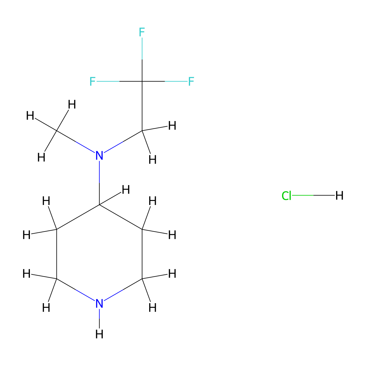N-methyl-N-(2,2,2-trifluoroethyl)piperidin-4-amine hydrochloride molecular structure, CAS 1432678-56-2