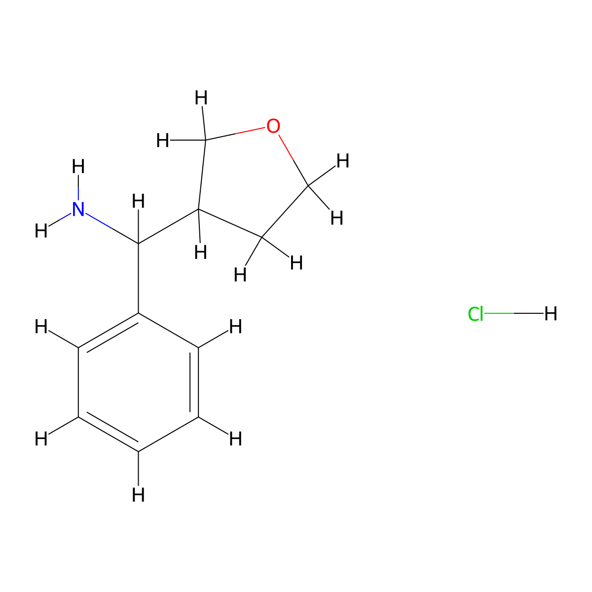 Oxolan-3-yl(phenyl)methanamine hydrochloride molecular structure, CAS 1432678-58-4