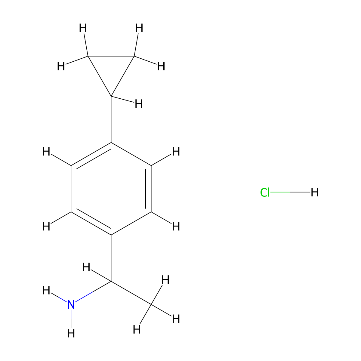 1-(4-Cyclopropylphenyl)ethan-1-amine hydrochloride molecular structure, CAS 1432678-65-3