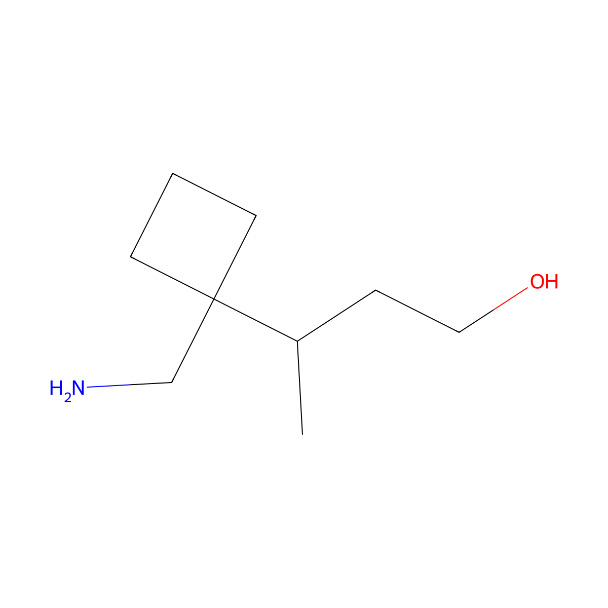 3-[1-(Aminomethyl)cyclobutyl]butan-1-ol molecular structure, CAS 1432678-67-5