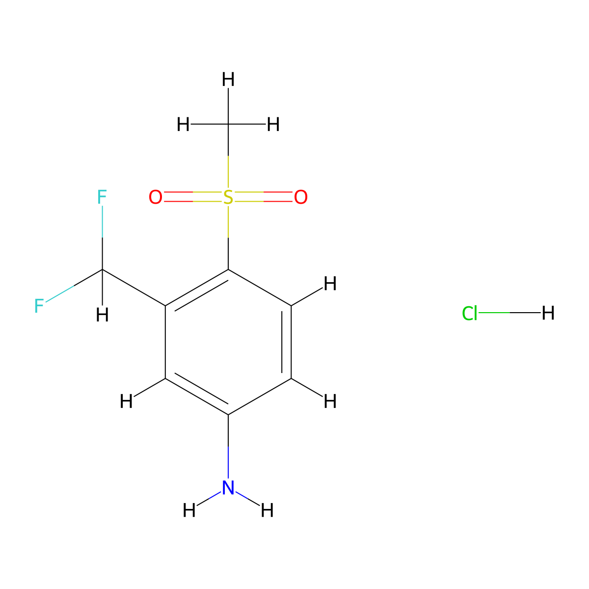 3-(Difluoromethyl)-4-methanesulfonylaniline hydrochloride molecular structure, CAS 1432678-69-7