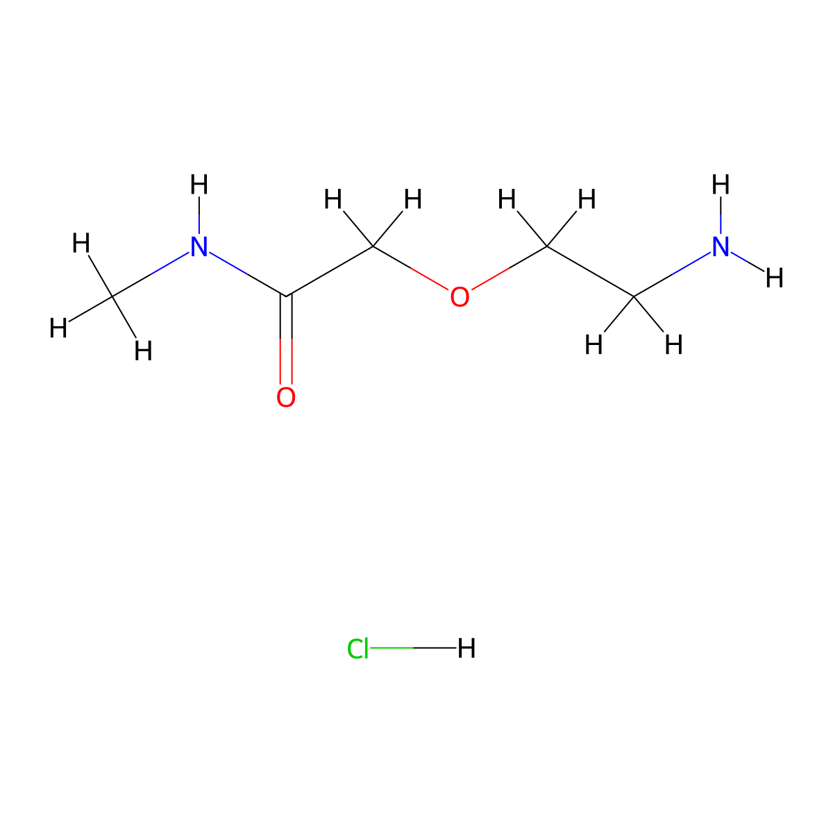 2-(2-aminoethoxy)-N-methylacetamide hydrochloride molecular structure, CAS 1432678-77-7