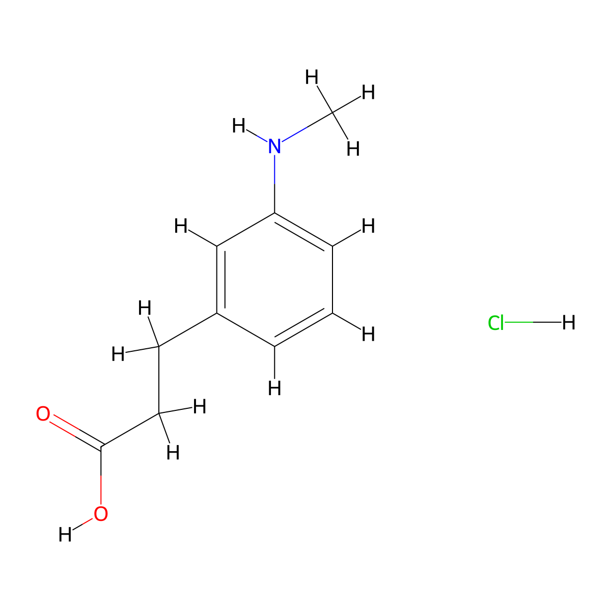 3-(3-(Methylamino)phenyl)propanoic acid hydrochloride molecular structure, CAS 1432678-79-9