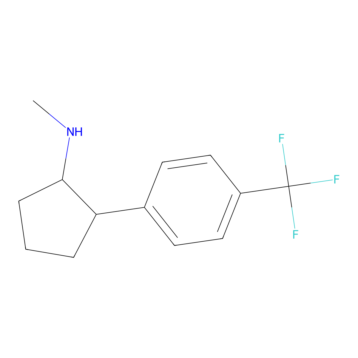 N-methyl-2-[4-(trifluoromethyl)phenyl]cyclopentan-1-amine molecular structure, CAS 1432678-83-5