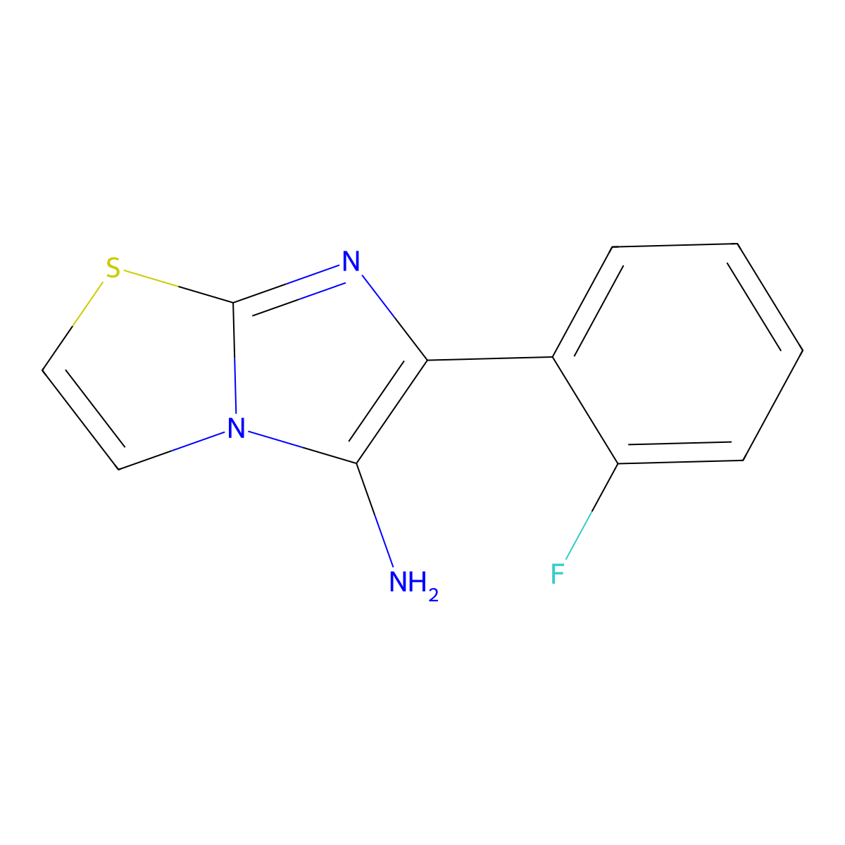 6-(2-Fluorophenyl)imidazo[2,1-b][1,3]thiazol-5-amine molecular structure, CAS 1432678-84-6