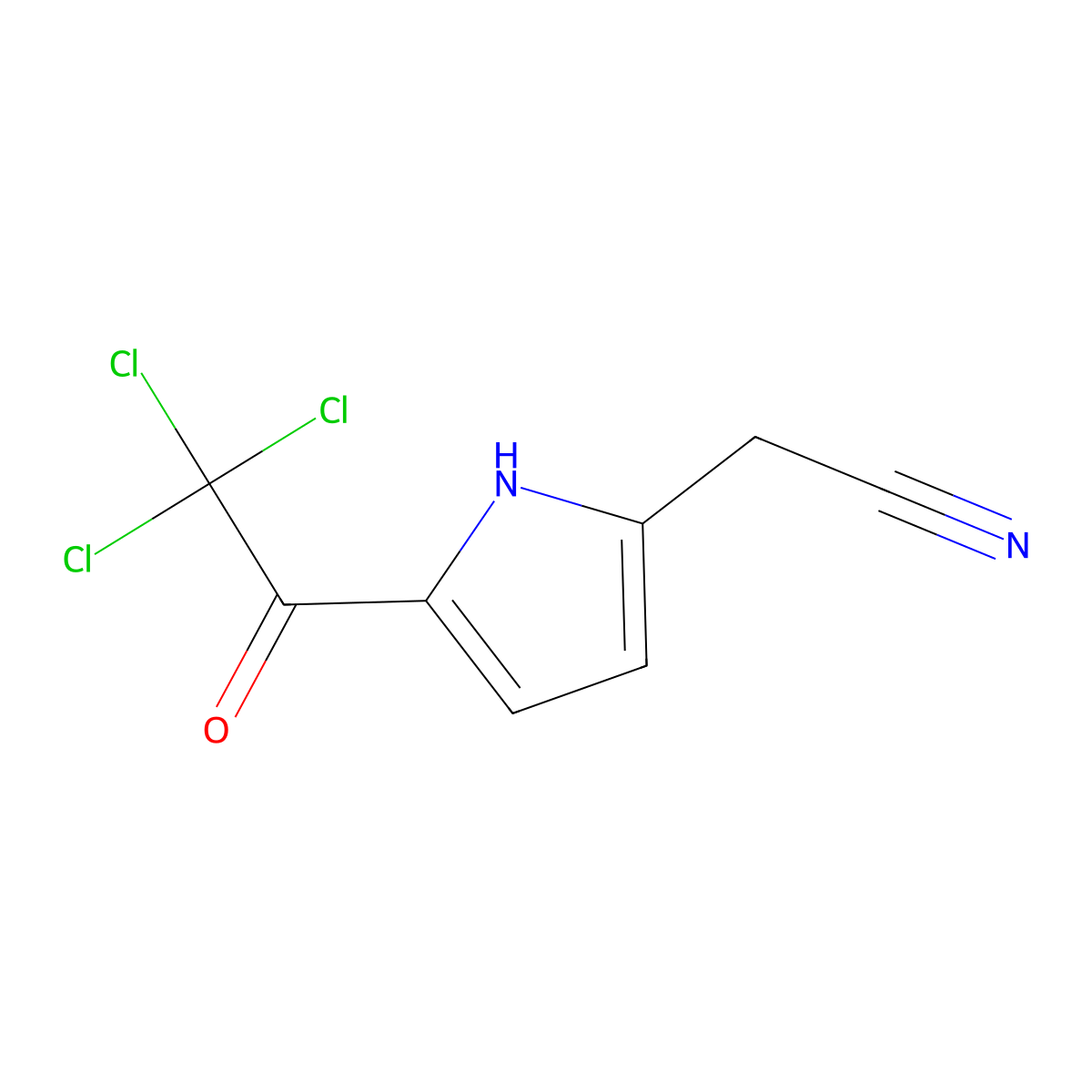 2-[5-(trichloroacetyl)-1H-pyrrol-2-yl]acetonitrile molecular structure, CAS 1432678-86-8