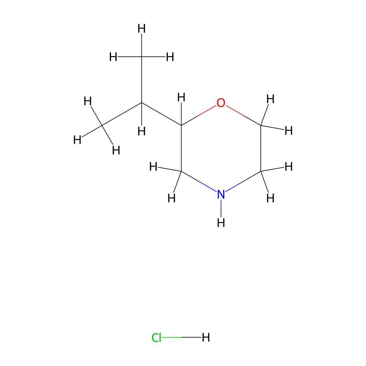 2-Isopropylmorpholine hydrochloride molecular structure, CAS 1432678-91-5