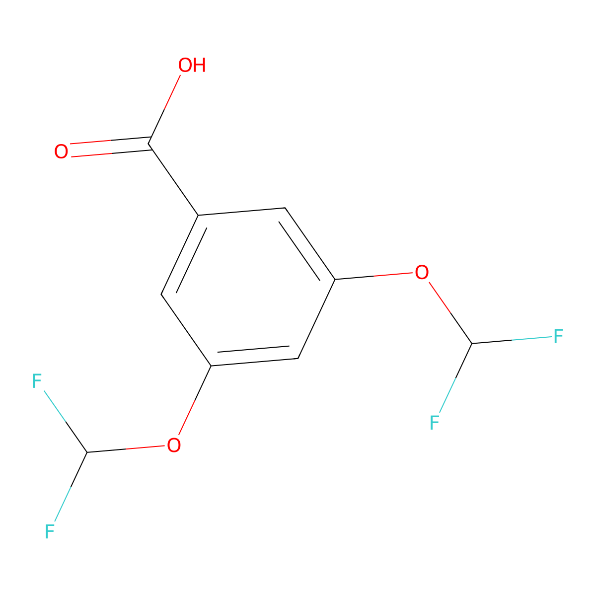 Benzoic acid, 3,5-bis(difluoromethoxy)- molecular structure, CAS 1432678-93-7