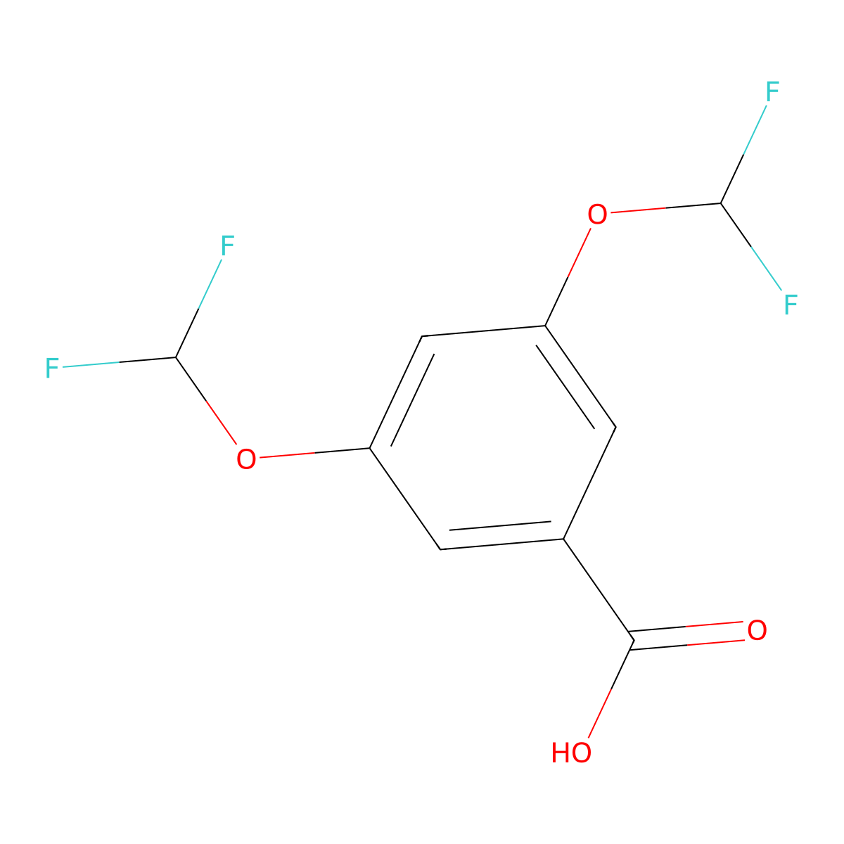 Benzoic acid, 3,5-bis(difluoromethoxy)- molecular structure, CAS 1432678-93-7