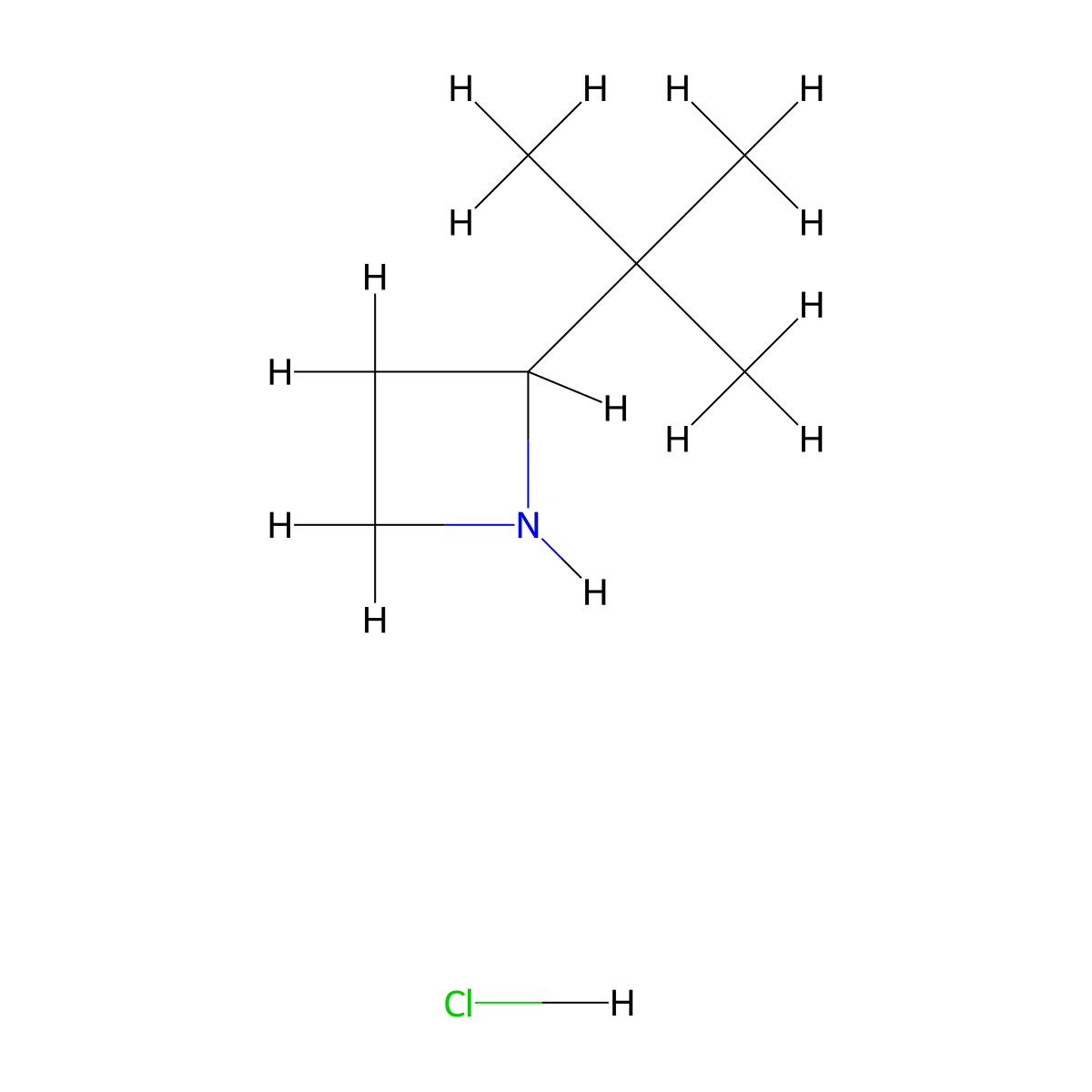 2-Tert-butylazetidine hydrochloride molecular structure, CAS 1432678-94-8