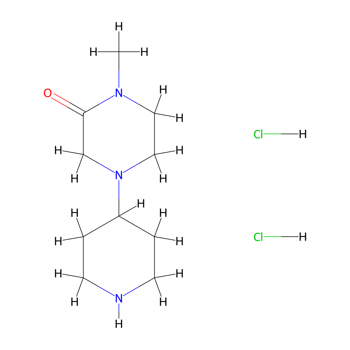 1-Methyl-4-(piperidin-4-yl)piperazin-2-one dihydrochloride molecular structure, CAS 1432678-97-1