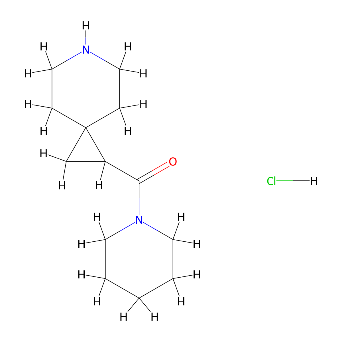 1-(Piperidine-1-carbonyl)-6-azaspiro[2.5]octane hydrochloride molecular structure, CAS 1432678-98-2